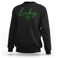 Lucky Irish Shamrock Sweatshirt St Patricks Day Letter Print Lightweight