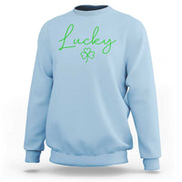 Lucky Irish Shamrock Sweatshirt St Patricks Day Letter Print Lightweight