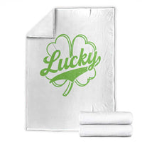Vintage Lucky Shamrock Throw Blanket Irish St Patricks Day