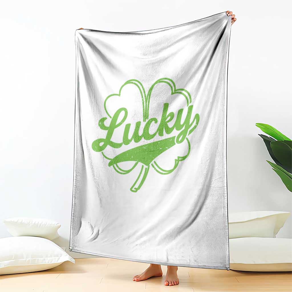 Vintage Lucky Shamrock Throw Blanket Irish St Patricks Day