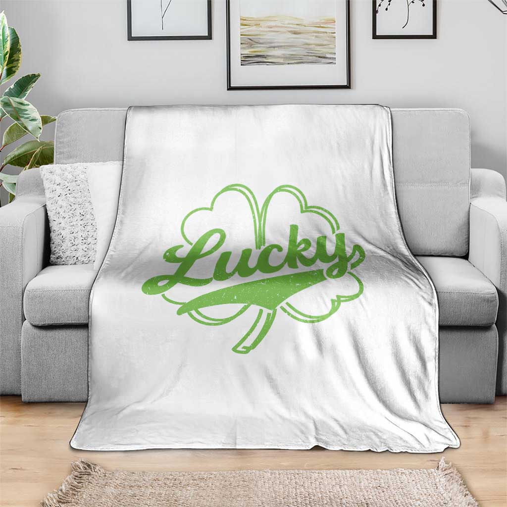 Vintage Lucky Shamrock Throw Blanket Irish St Patricks Day