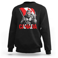 Bigfoot Canada Flag Sweatshirt Canadian Maple Leaf Patriotic Sasquatch