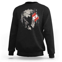 Bigfoot Canada Flag Sweatshirt Retro Sasquatch Forest Rock On