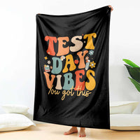 Test Day Vibes Throw Blanket Teacher Groovy Testing Day Exam