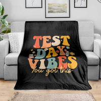 Test Day Vibes Throw Blanket Teacher Groovy Testing Day Exam