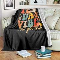 Test Day Vibes Throw Blanket Teacher Groovy Testing Day Exam