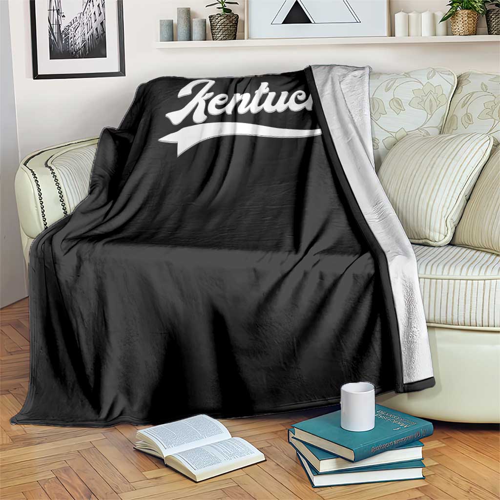 Vintage Kentucky Throw Blanket Varsity Script Retro Sports Jersey Style