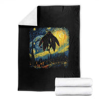 Mothman Throw Blanket Starry Night Van Gogh Cryptid Lover - Wonder Print Shop