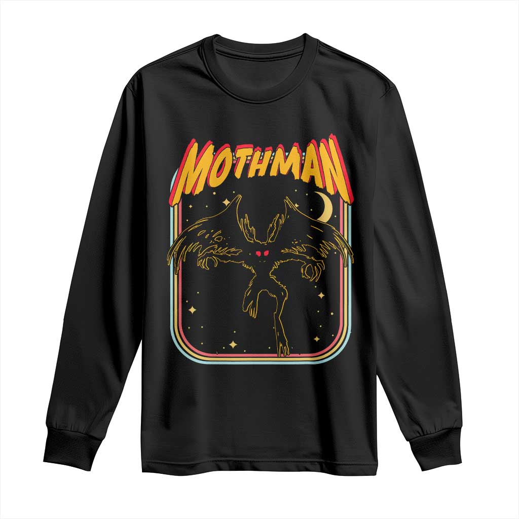Retro Mothman Long Sleeve Shirt Vintage Comicbook Style Cryptid Lore Cryptozoology - Wonder Print Shop