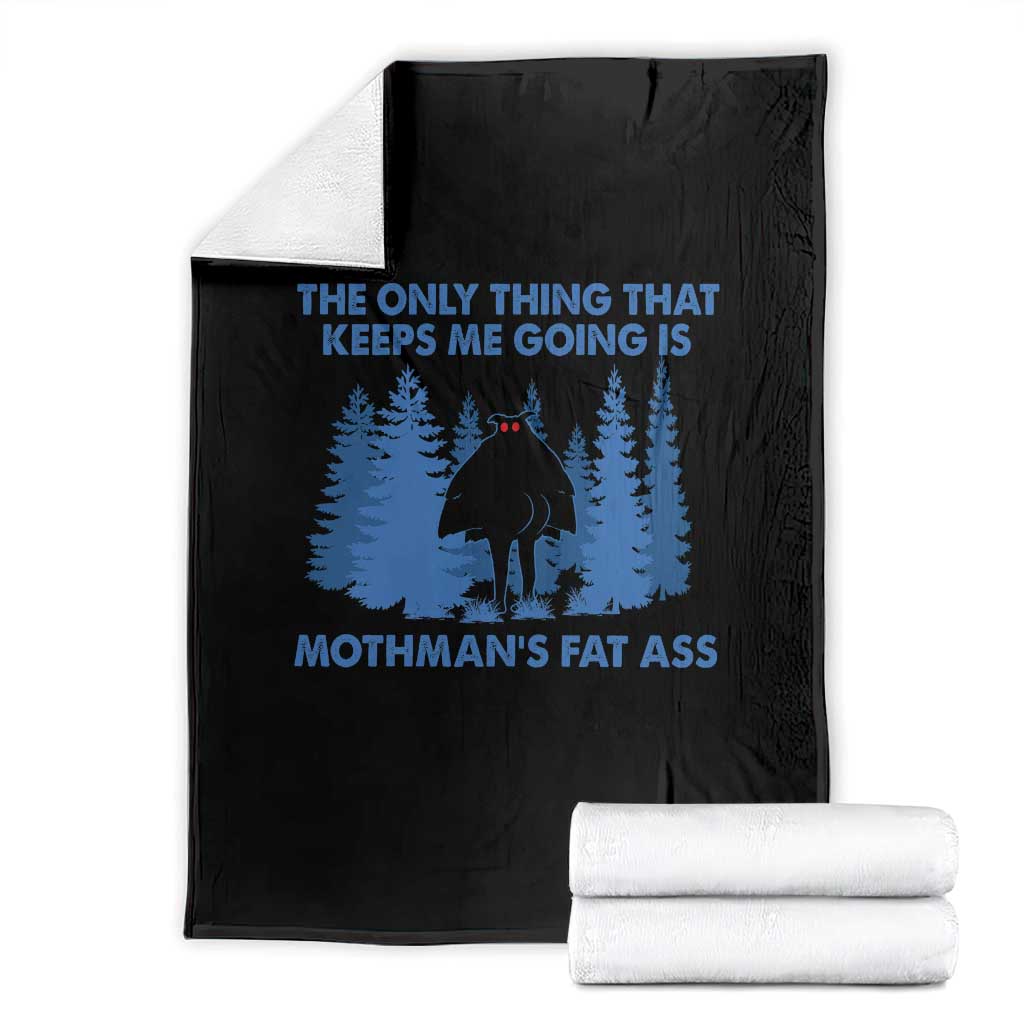 Funny Mothman Fat Ass Throw Blanket Vintage Cryptid Funny Moth Man Meme - Wonder Print Shop