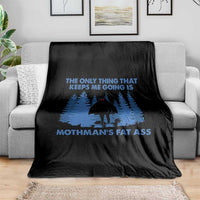 Funny Mothman Fat Ass Throw Blanket Vintage Cryptid Funny Moth Man Meme - Wonder Print Shop