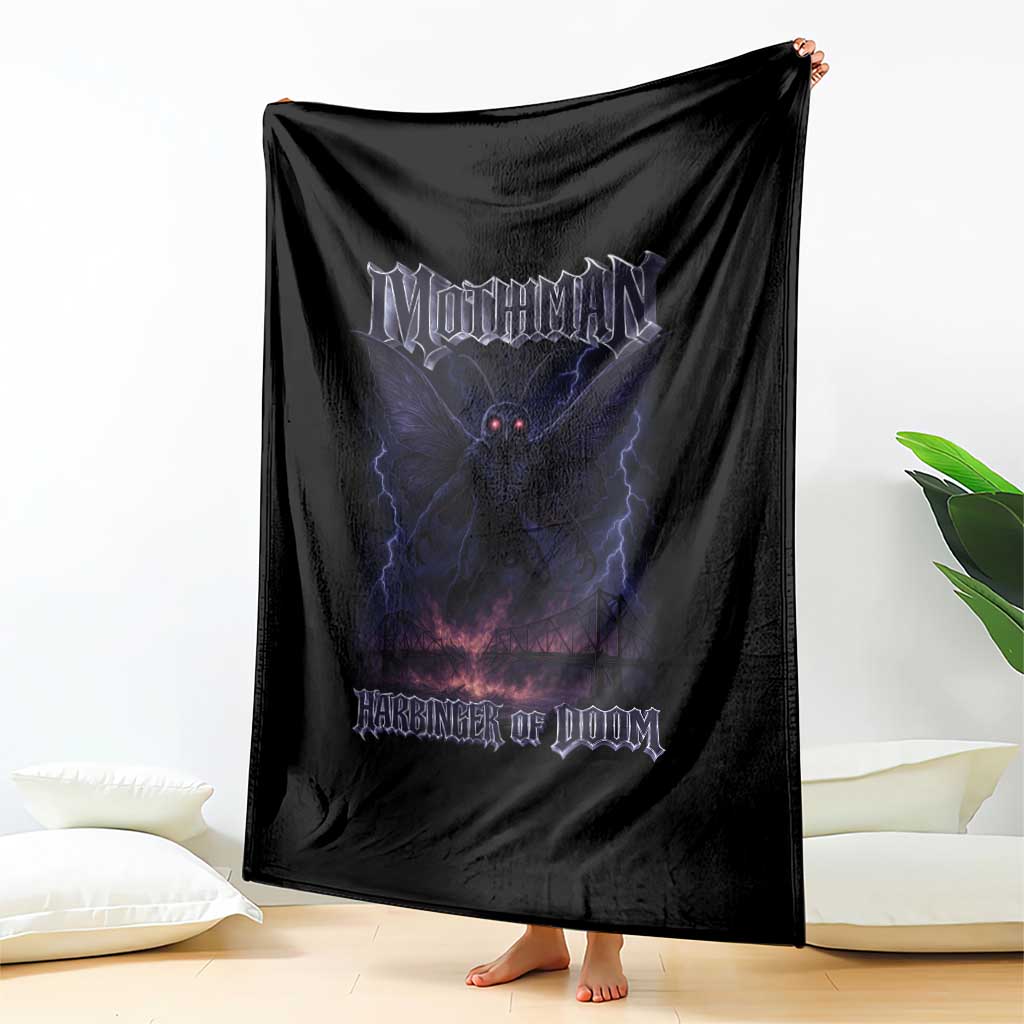 Mothman Throw Blanket Black Bridge Folk Horror Cryptid Fan