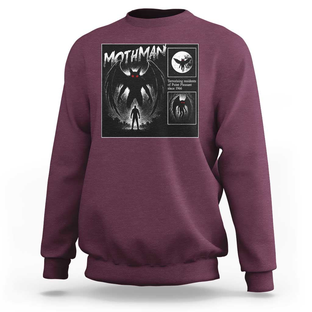 Mothman Sweatshirt Retro Horror Manga Urban Myth Cryptid Creature - Wonder Print Shop