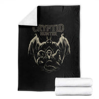 Retro Cryptid Hunter Throw Blanket Mothman Bigfoot Loch Ness Monster Cryptids - Wonder Print Shop