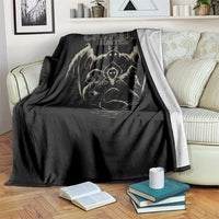 Retro Cryptid Hunter Throw Blanket Mothman Bigfoot Loch Ness Monster Cryptids - Wonder Print Shop