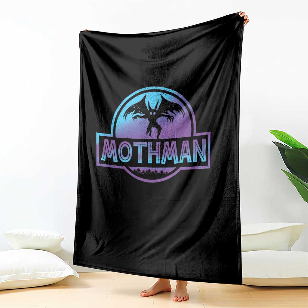 Mothman Throw Blanket Retro Neon Cryptid Paranormal Horror Monster - Wonder Print Shop