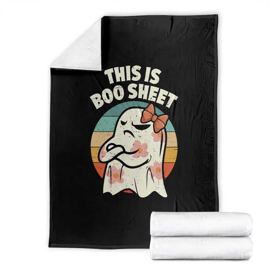 Retro Halloween Costume Women Throw Blanket This Is Boo Sheet Cute Spooky Ghost - Wonder Print Shop