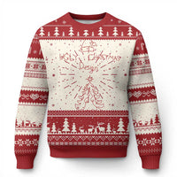 Red & white ugly Christmas sweater with tree and Ugly Christmas Design print