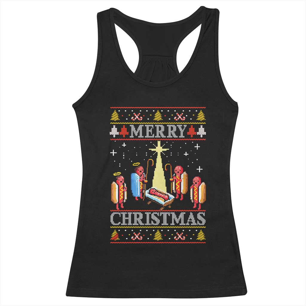 Funny Christmas Racerback Tank Top Merry Glizzmas Ugly Xmas