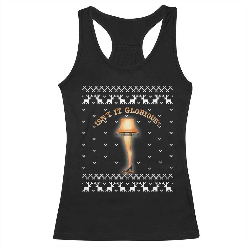 Funny Christmas Movie Racerback Tank Top Glorious Leg Lamp Ugly Gift