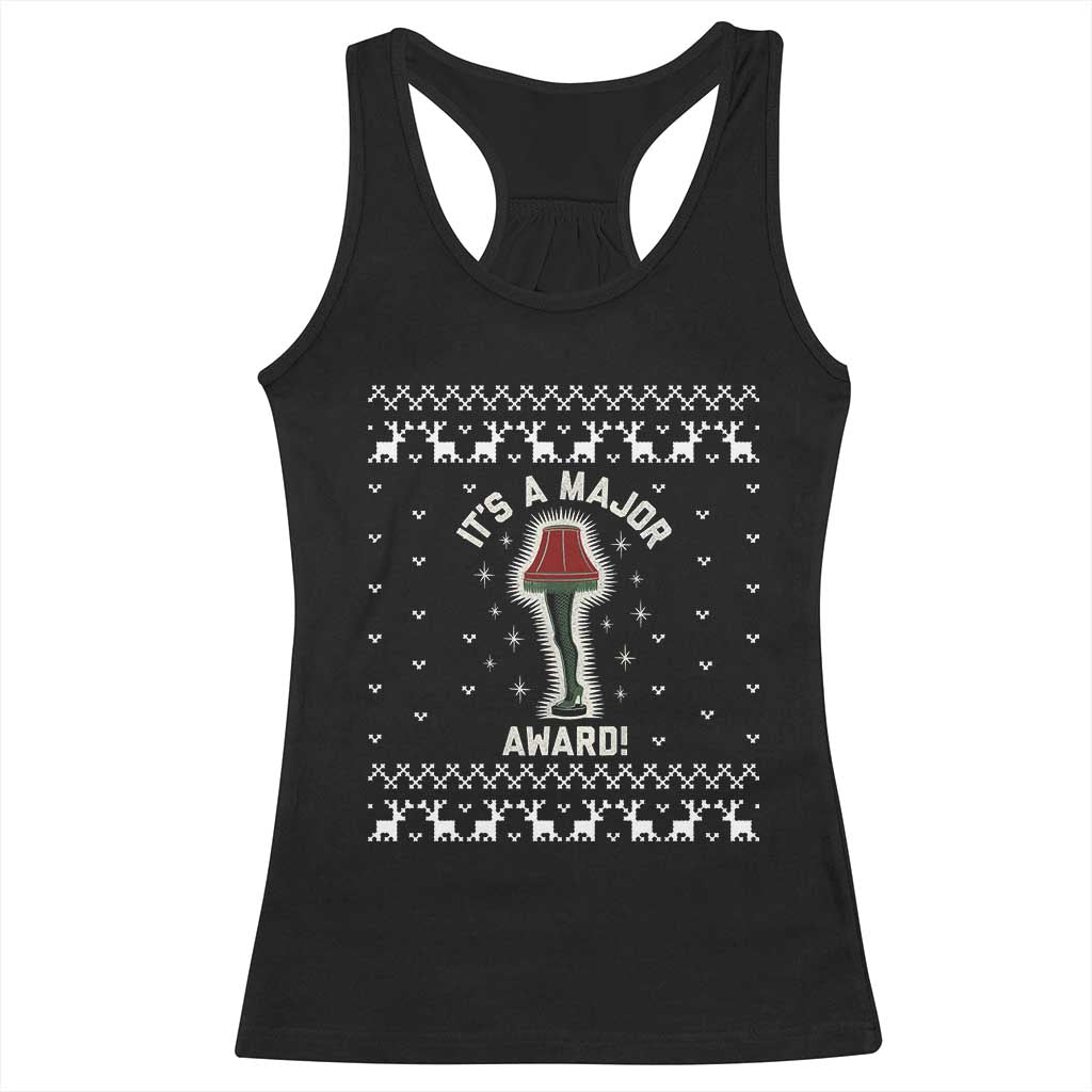 Funny Christmas Movie Racerback Tank Top It's A Major Award Leg Lamp Ugly Gift