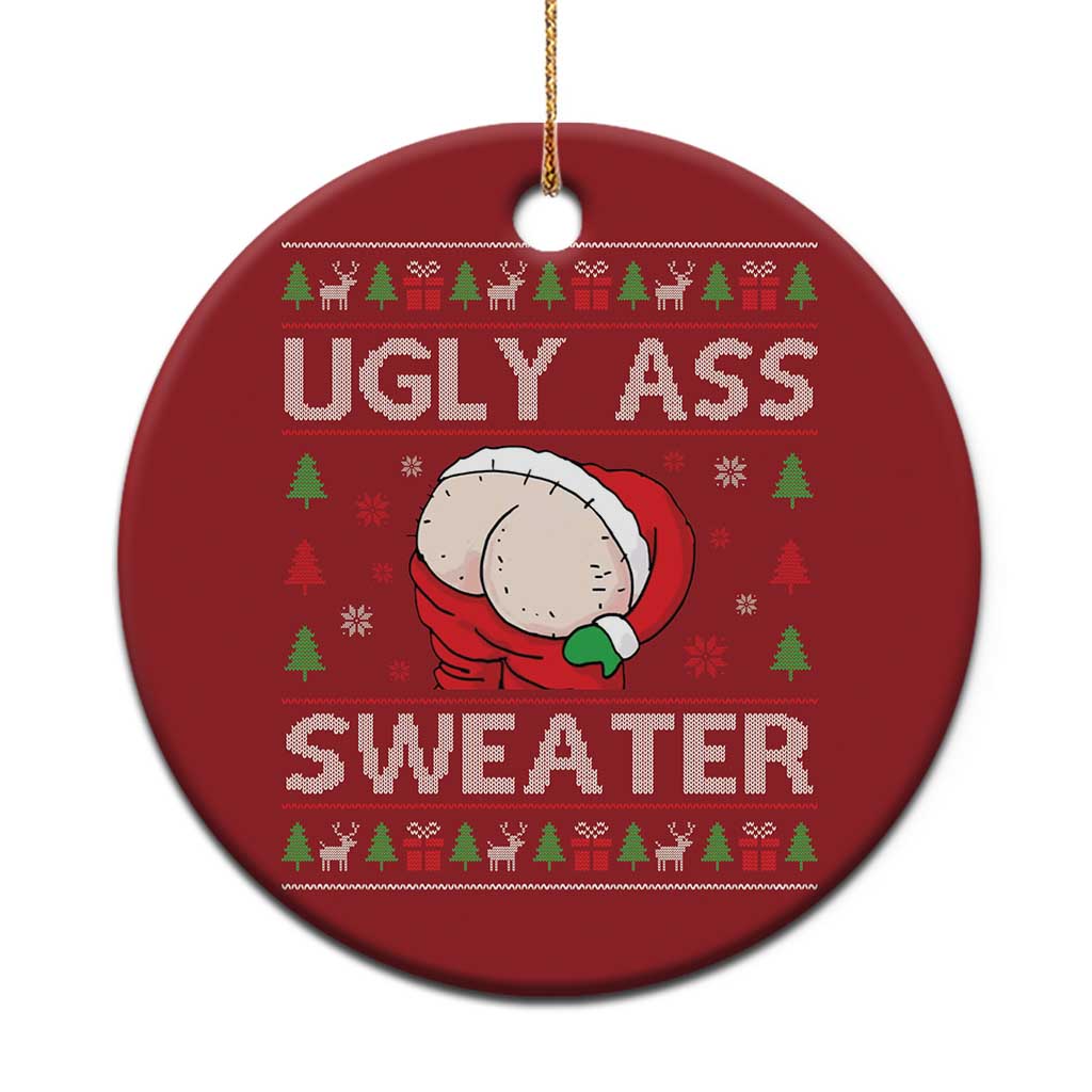 Funny Santa Christmas Ornament Ugly Ass XMas Elephant Gift for Him - Wonder Print Shop