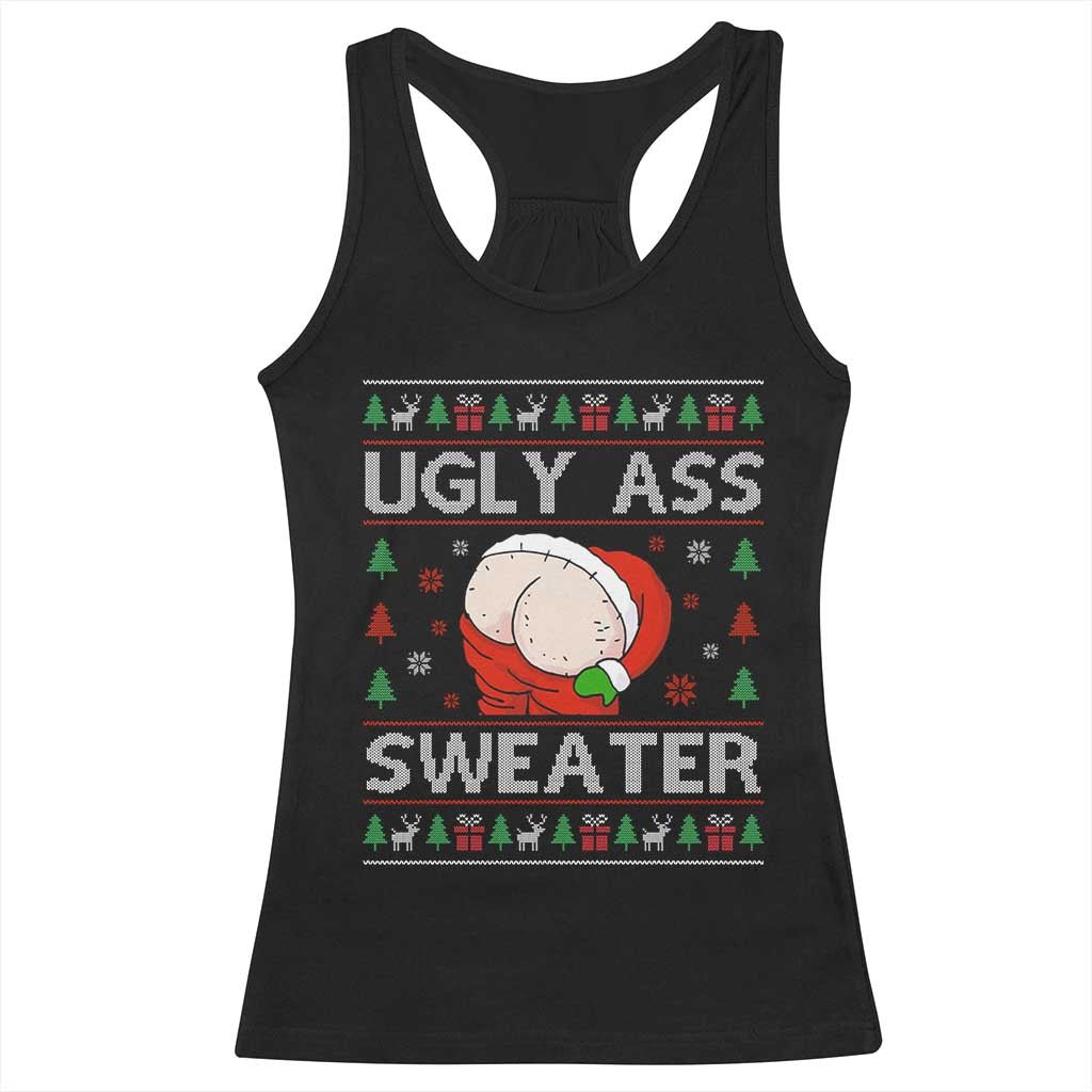 Funny Santa Christmas Racerback Tank Top Ugly Ass XMas Elephant Gift for Him