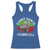 Raccoon Christmas Racerback Tank Top Sorry Santa I've Been Feral Retro Xmas Tree