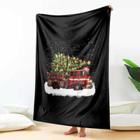 Fire Truck Christmas Throw Blanket Fireman Xmas Firefighter - Wonder Print Shop