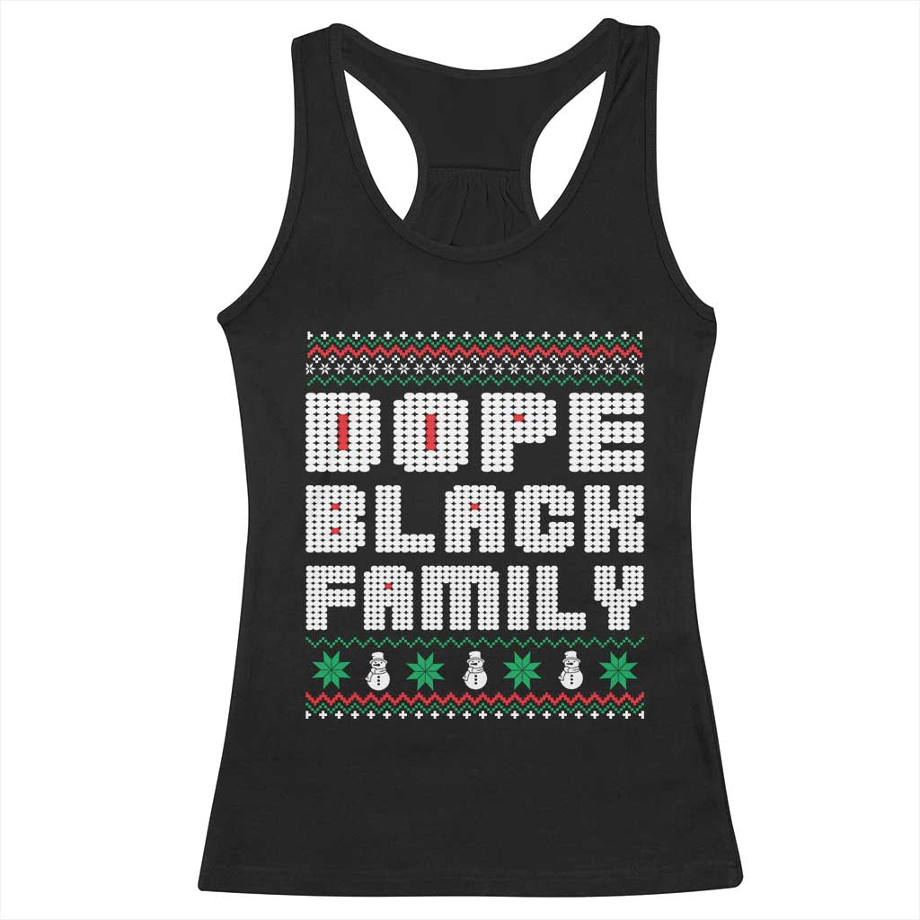 African American Family Christmas Racerback Tank Top Dope Black Family Matching Ugly Xmas