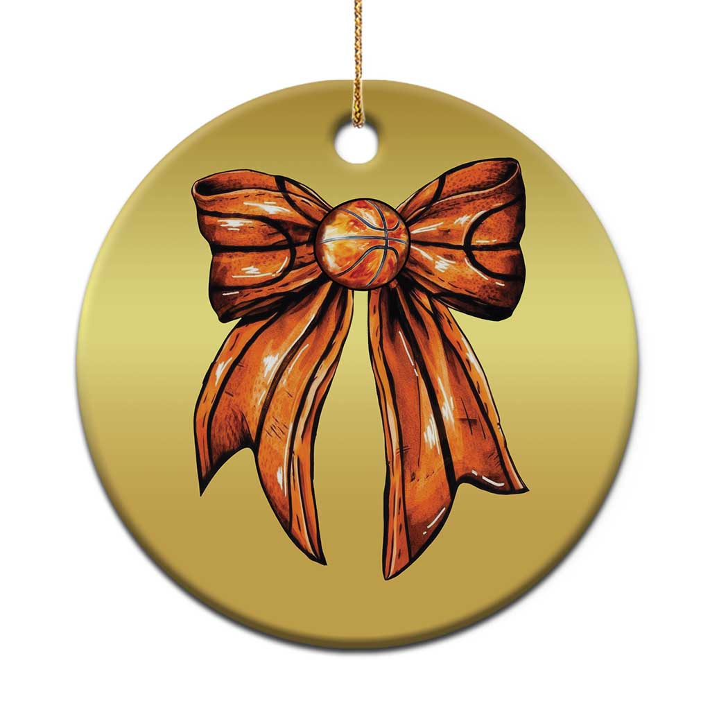 Basketball Coquette Bow Christmas Ornament Game Day - Wonder Print Shop