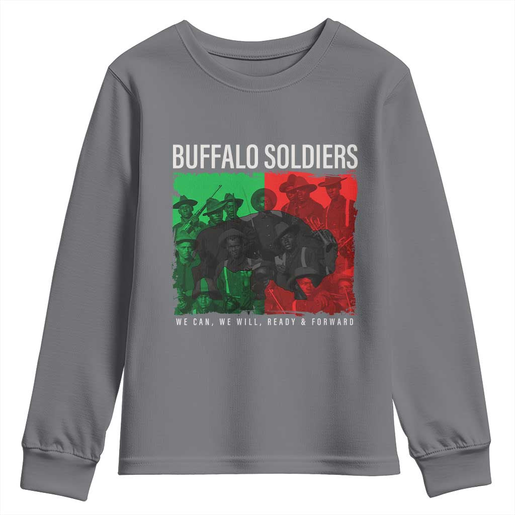 Buffalo Soldiers Youth Sweatshirt 9th and 10th Cavalry Afro African American Heros - Wonder Print Shop