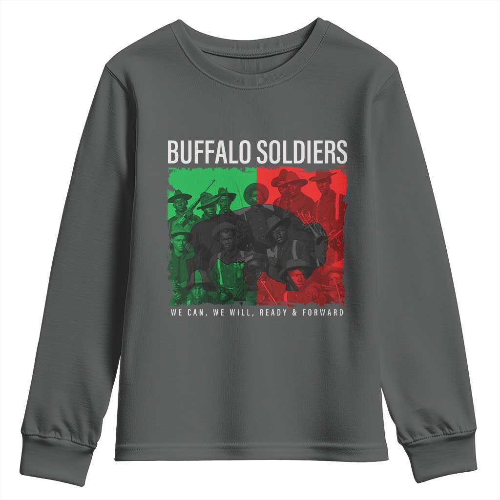Buffalo Soldiers Youth Sweatshirt 9th and 10th Cavalry Afro African American Heros - Wonder Print Shop