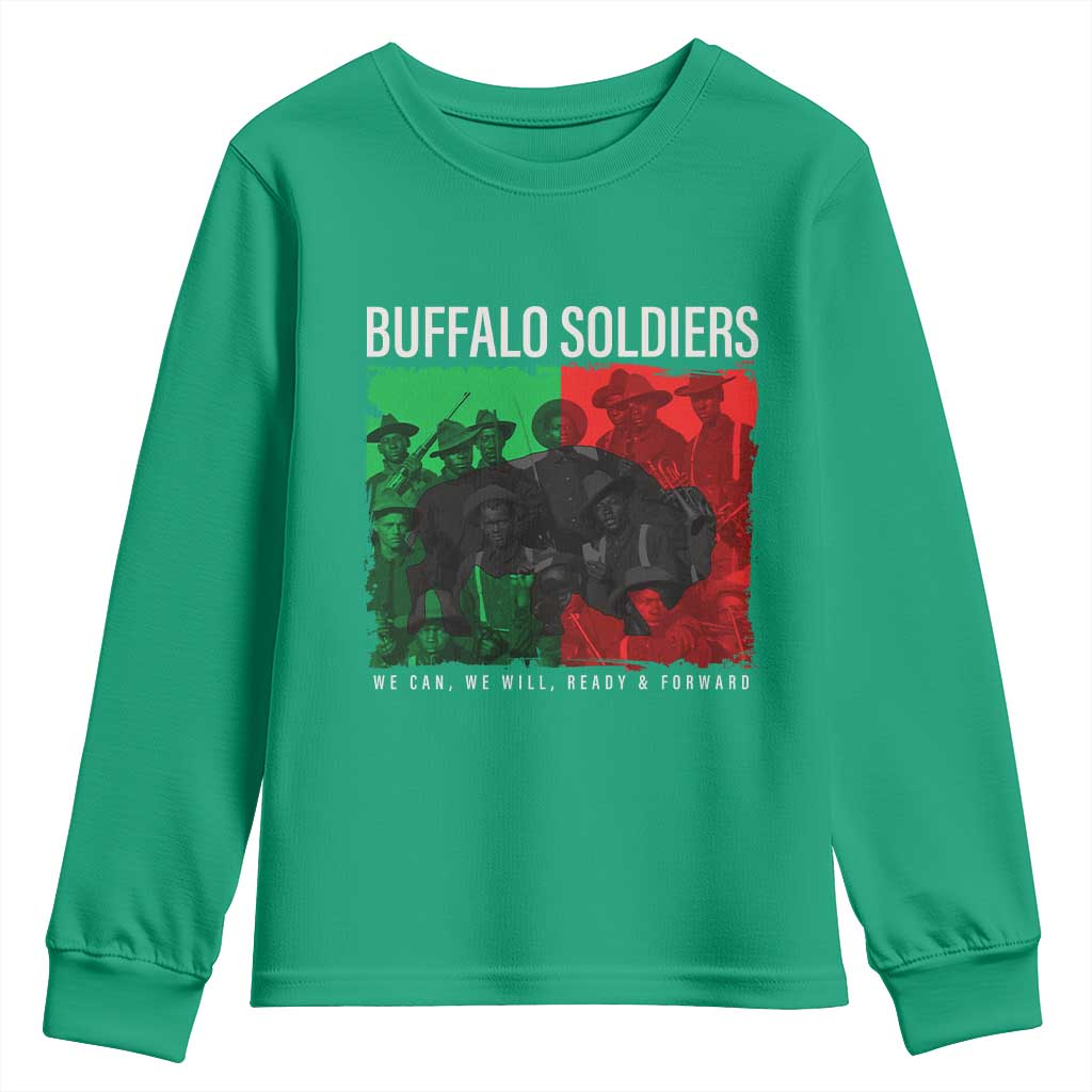 Buffalo Soldiers Youth Sweatshirt 9th and 10th Cavalry Afro African American Heros - Wonder Print Shop
