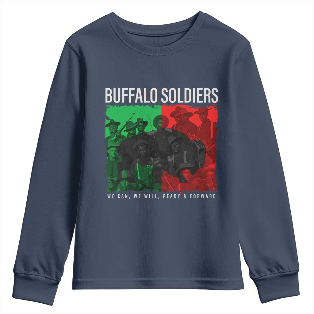 Buffalo Soldiers Youth Sweatshirt 9th and 10th Cavalry Afro African American Heros - Wonder Print Shop