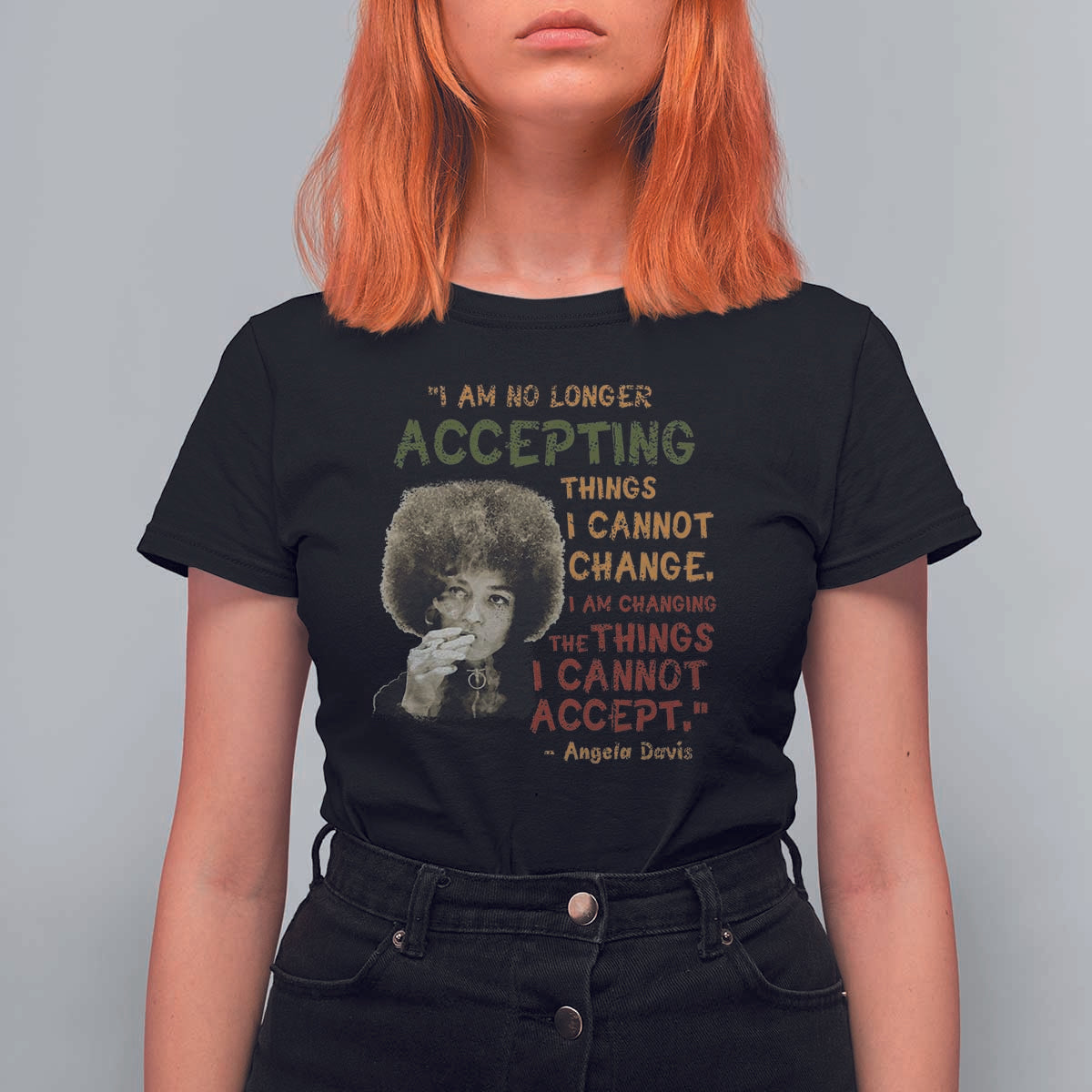 Black History Month Angela Davis T Shirt For Women Black Panther Party Feminist Human Rights Inspirational Quote