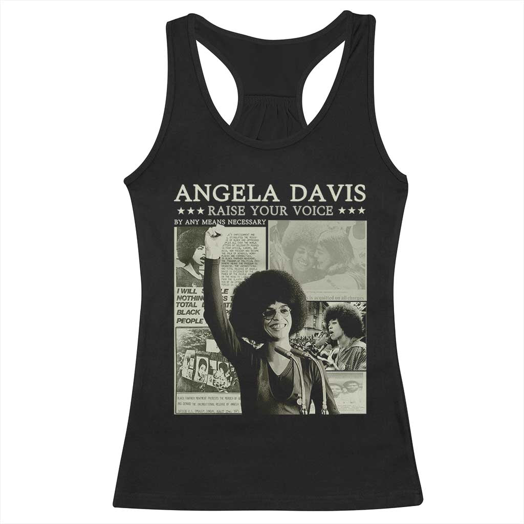 Black History Month Angela Davis Racerback Tank Top Raise Your Voice Feminist Human Rights