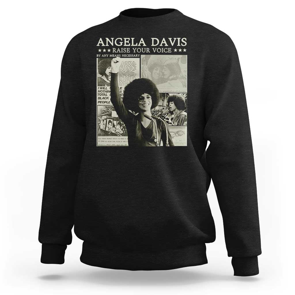 Black History Month Angela Davis Sweatshirt Raise Your Voice Feminist Human Rights