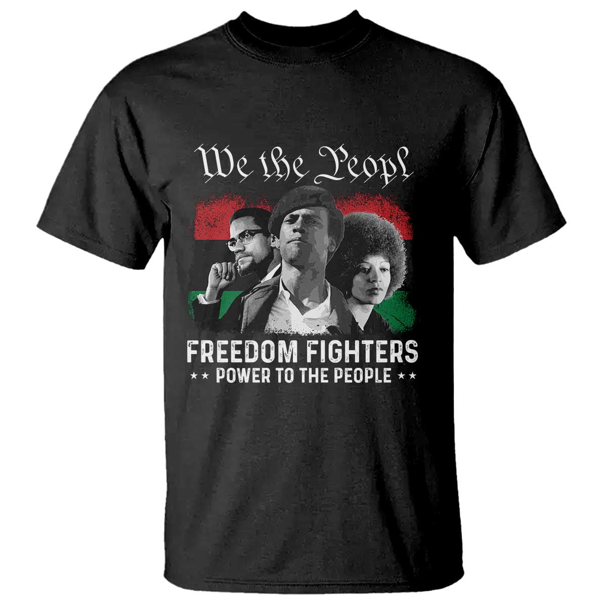 Vintage Black Panther Party T Shirt Huey P. Newton Malcolm X Angela Davis Black History