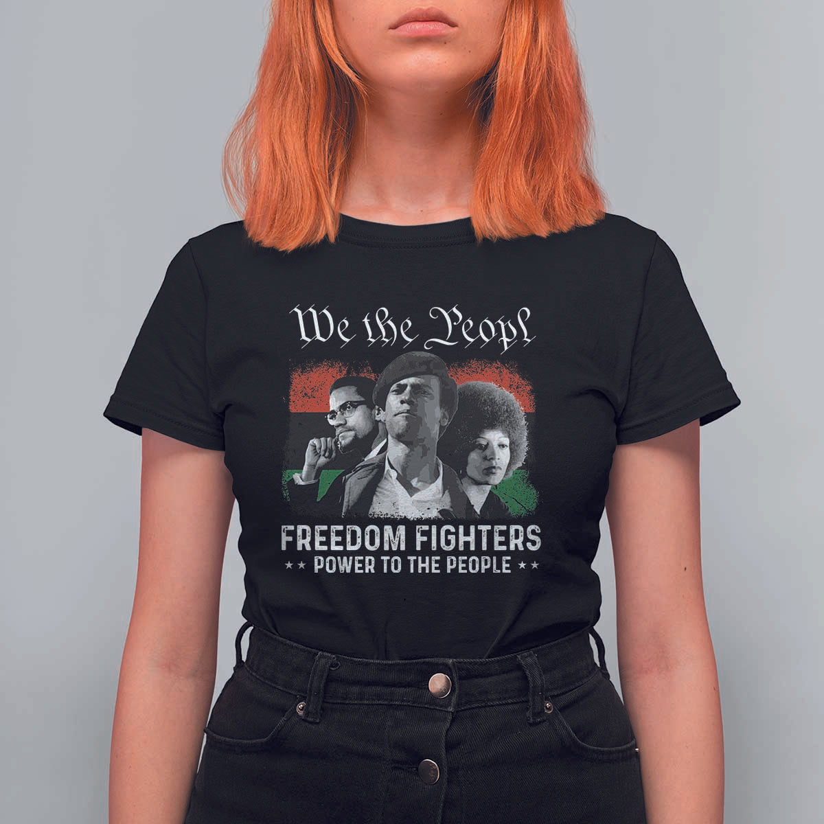 Vintage Black Panther Party T Shirt For Women Huey P. Newton Malcolm X Angela Davis Black History