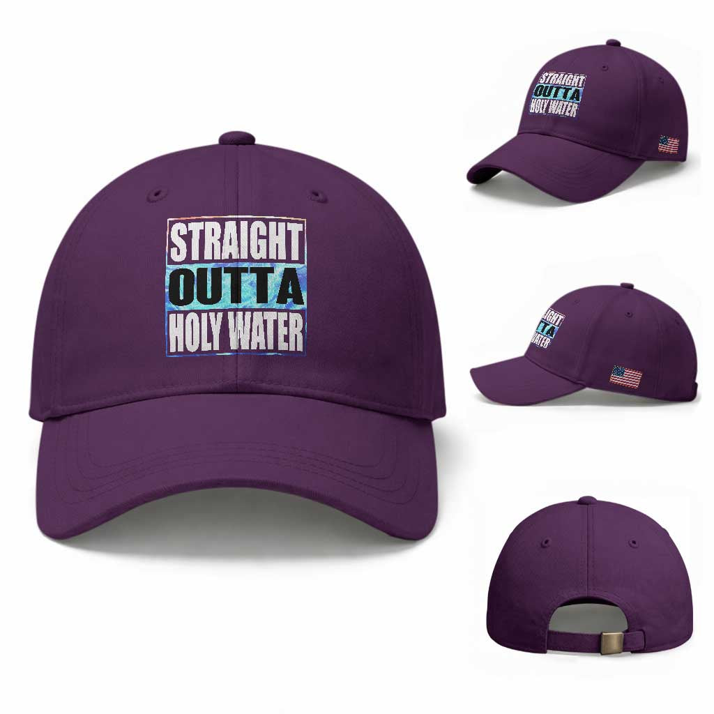Straight Outta Holy Water Baseball Cap Baptismal Baptism Christening