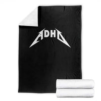 ADHD Throw Blanket Funny Heavy Metal Rock Music Design Meme - Wonder Print Shop