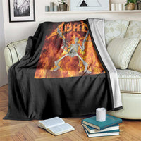 Funny Skeleton ADHD Throw Blanket Meme Flames Neurodivergent Gen Z - Wonder Print Shop