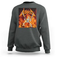 Funny Skeleton ADHD Sweatshirt Meme Flames Neurodivergent Gen Z - Wonder Print Shop