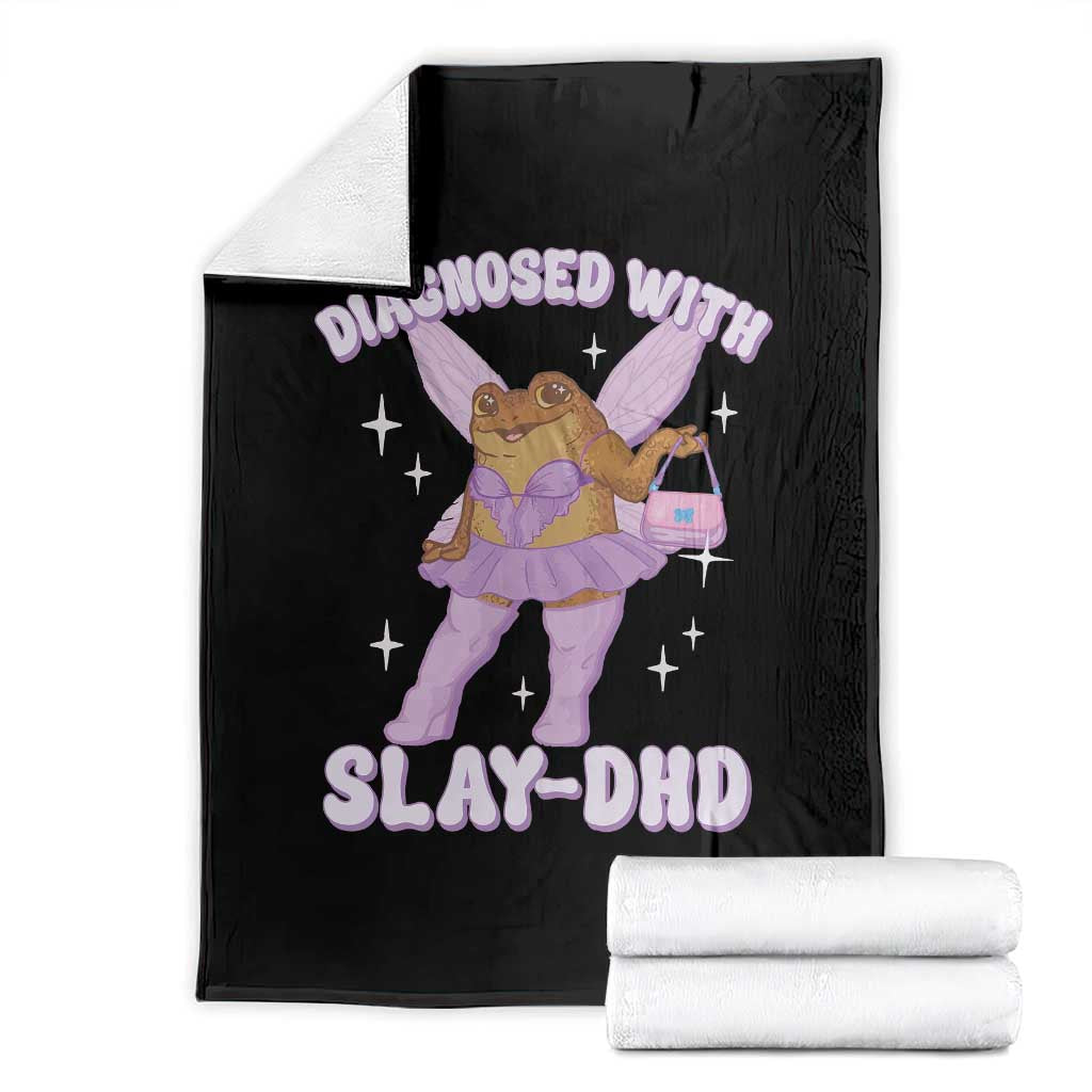 ADHD Meme Throw Blanket Funny Slay DHD Frog Neurodivergent - Wonder Print Shop