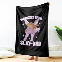 ADHD Meme Throw Blanket Funny Slay DHD Frog Neurodivergent - Wonder Print Shop