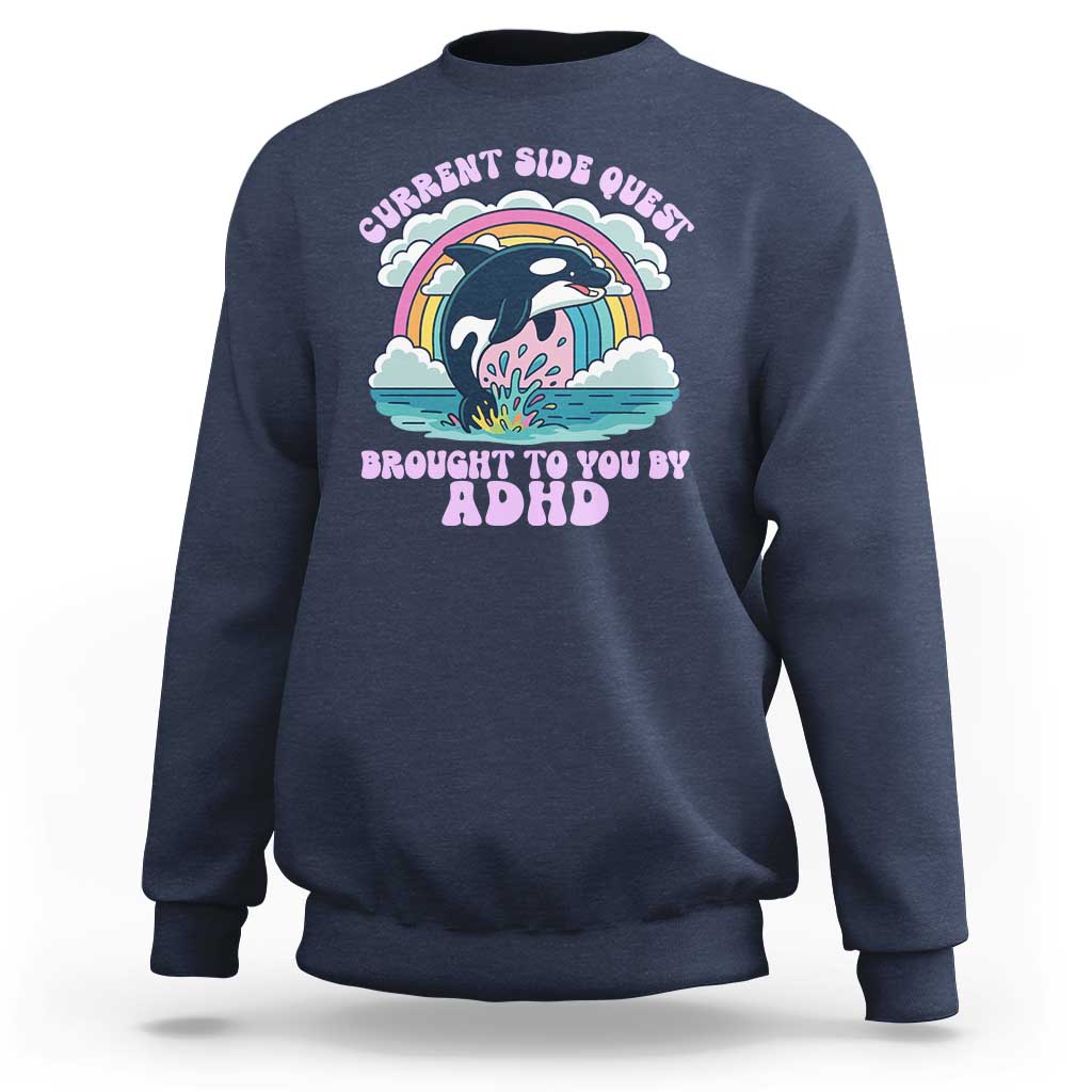 Side Quest ADHD Sweatshirt Funny Neurodivergent Meme - Wonder Print Shop
