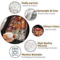 ADHD Cat Meme Throw Blanket Funny Kitty Flames Neurodivergent Gen Z - Wonder Print Shop