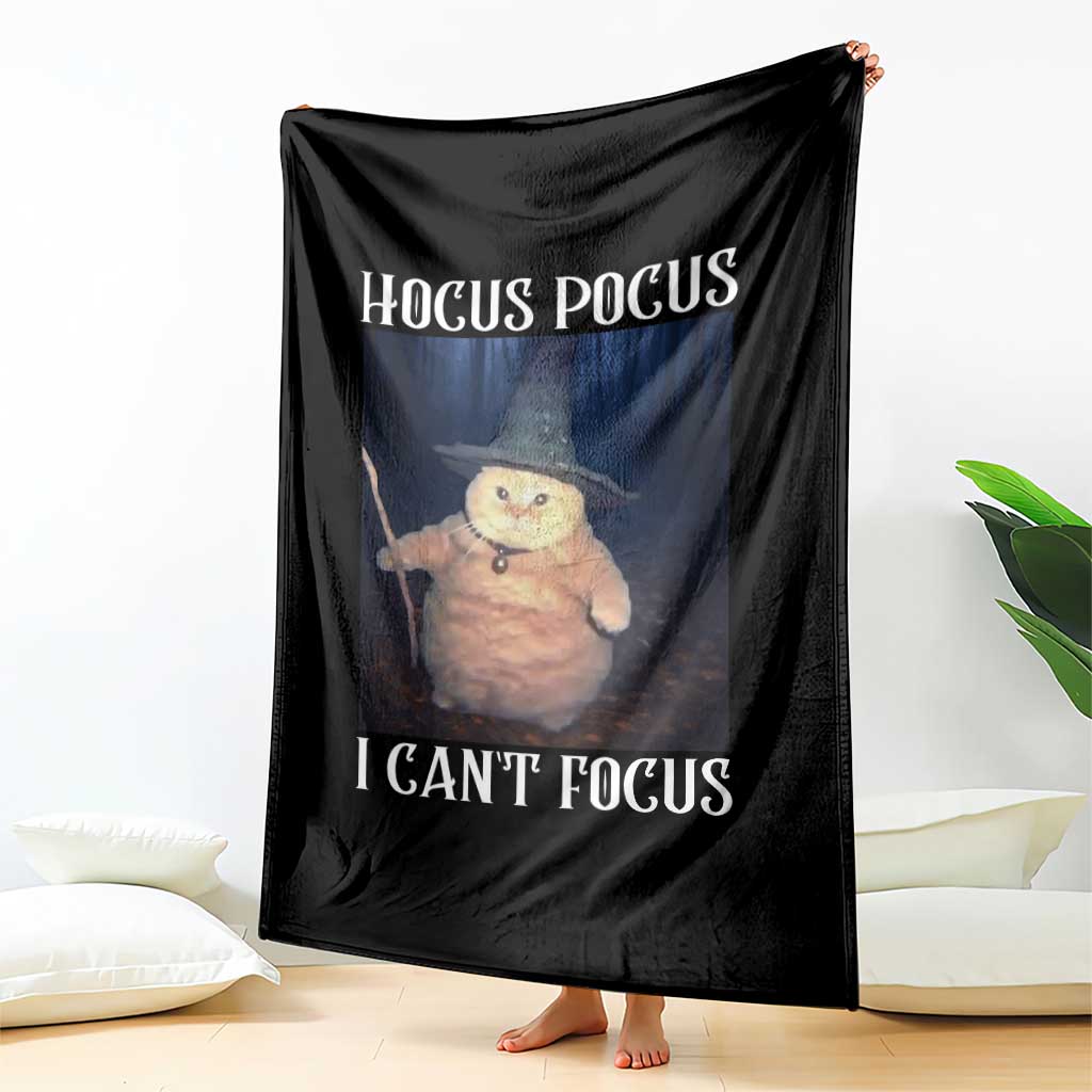 ADHD Cat Meme Throw Blanket Neurodivergent Wizard Cat I Cant Focus - Wonder Print Shop