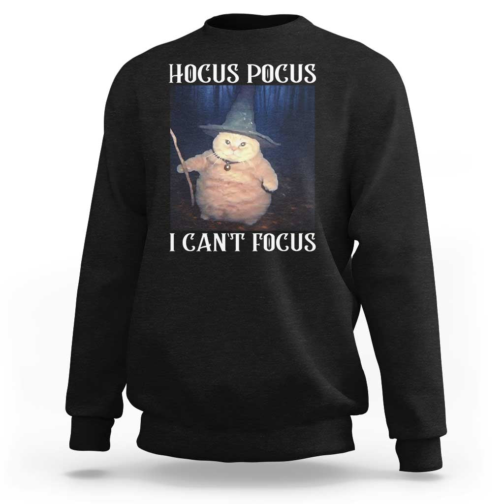 ADHD Cat Meme Sweatshirt Neurodivergent Wizard Cat I Cant Focus - Wonder Print Shop